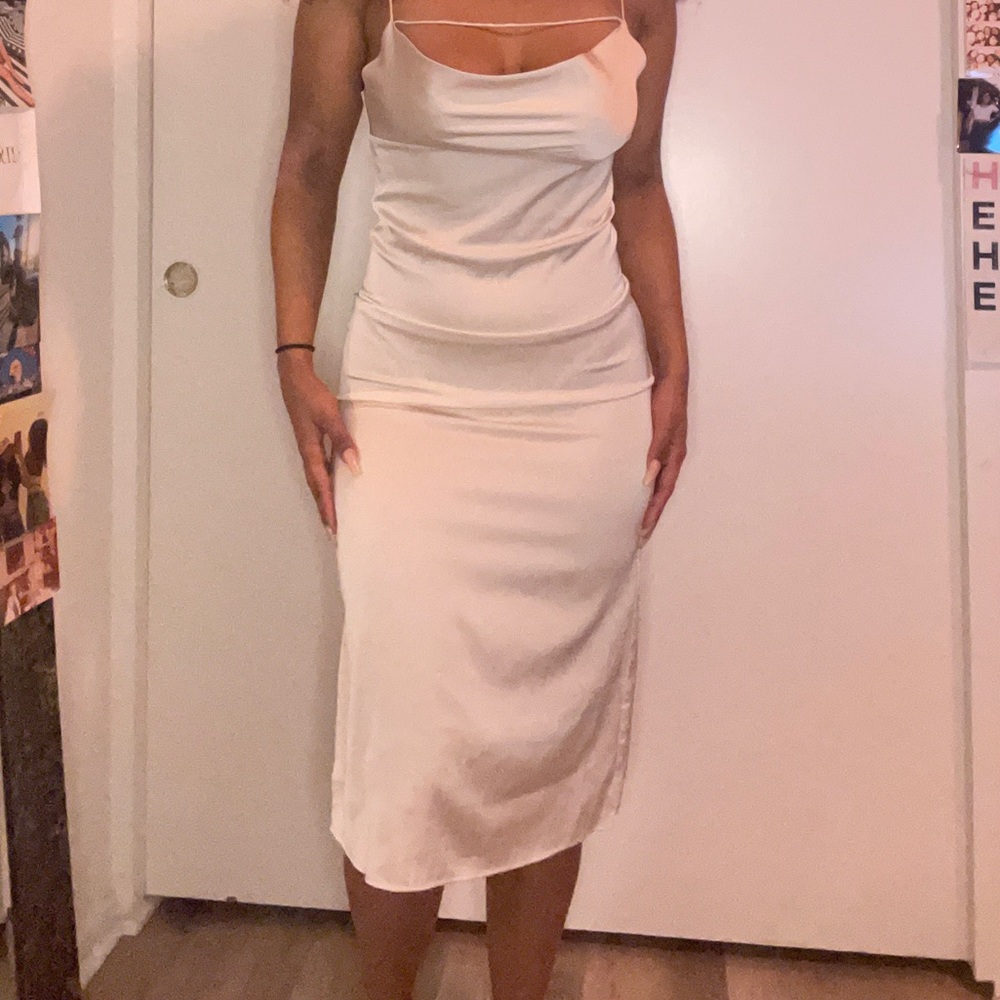 Long satin dress